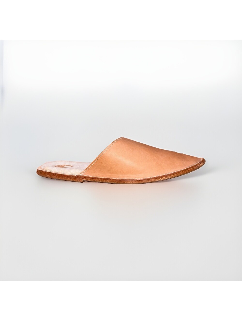 Lindquist Louil Womens 9 Natural Leather Shearling Lined House Slippers
